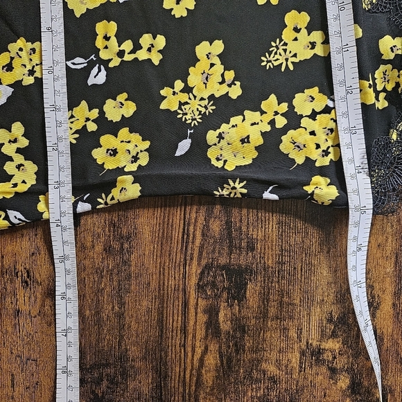 Michael Kors Black Yellow Floral Midi Slip Dress XS - Picture 8 of 9
